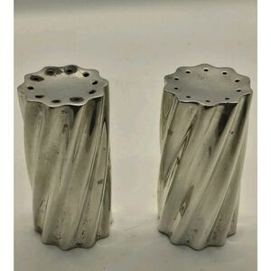 2 Towle .925 Solid Sterling Silver Swirl Salt & Pepper Shakers 10801 - 1.657 OZ!